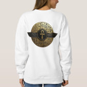 NeoAnkh 3D Golden Winged Ankh & Hieroglyphs Disk Sweatshirt (Rückseite)