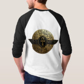 NeoAnkh 3D Golden Winged Ankh & Hieroglyphs Disk T-Shirt (Rückseite)