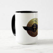 NeoAnkh 3D Golden Winged Ankh & Hieroglyphs Tasse (Vorderseite Links)