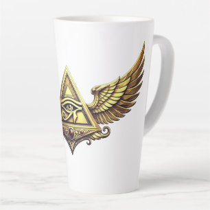 NeoAnkh Ägyptisches Horusauge Gold Flügelpyramide Milchtasse