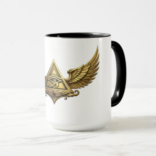 NeoAnkh Ägyptisches Horusauge mit goldener Flügelp Tasse