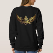 NeoAnkh Egyptian Eye of Horus Gold Winged Pyramid Sweatshirt (Rückseite)