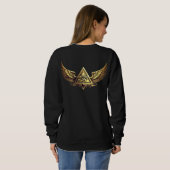 NeoAnkh Egyptian Eye of Horus Gold Winged Pyramid Sweatshirt (Schwarz voll)