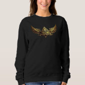 NeoAnkh Egyptian Eye of Horus Gold Winged Pyramid Sweatshirt (Vorderseite)