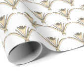Neoclassical Gold Ornamental Lily Pattern Wedding Geschenkpapier (Rolleneckpunkt)