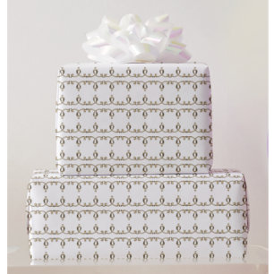 Neoclassical Gold Ornamental Lily Pattern Wedding Geschenkpapier