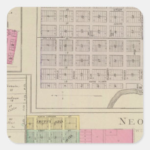 Neodesha, La Fontaine, Coyville, Altoona, Kansas Quadratischer Aufkleber
