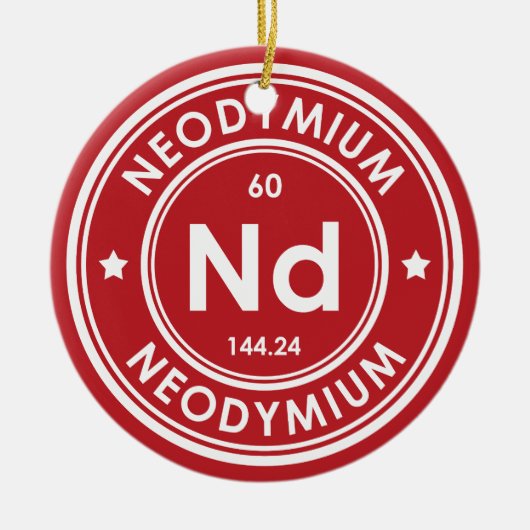 Neodym Element Rote Keramik Ornament (Vorne)