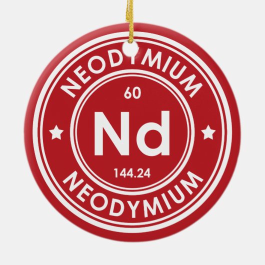 Neodym Element Rote Keramik Ornament (Hinten)