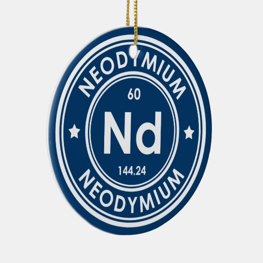 Neodymium Element Blue Keramik Ornament (Rechts)