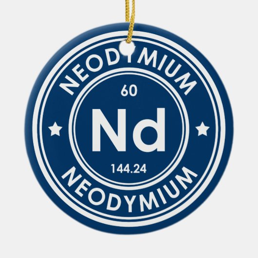 Neodymium Element Blue Keramik Ornament (Vorne)