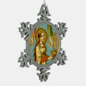 NeoGothic St. Cecilia of Rome (BNG 02) Schneeflocken Zinn-Ornament (Links)
