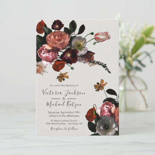 Neoklassische Bläserei & luftige Hochzeit Einladung (Stehend Vorderseite)