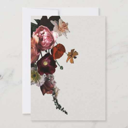 Neoklassische Bläserei & luftige Hochzeit Einladung (Rückseite)