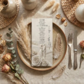 Neoklassische Cream-Garten-Romanze-Hochzeit Menükarte