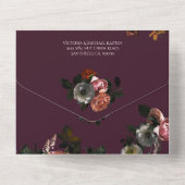 Neoklassische Mondlicht-Blütenblume All In One Einladung (Rückseite)