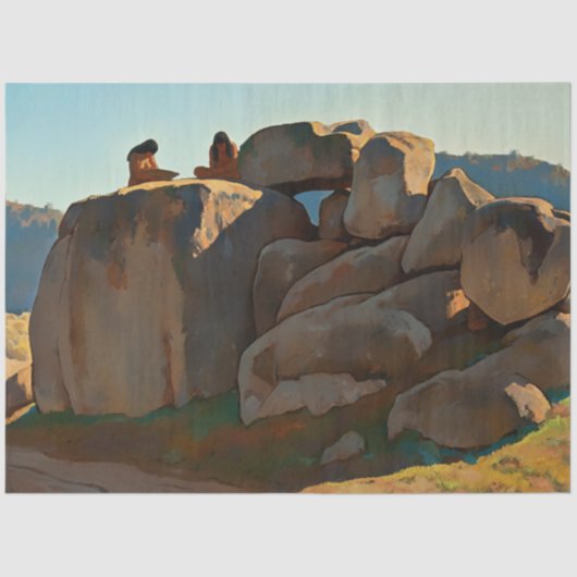 "Neolithischer Nachmittag" von Maynard Dixon Seidenpapier (Vorderseite)