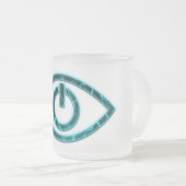 Neolution - Blaue verwaiste schwarze Frost-Tasse Mattglastasse (VorderseiteRechts)