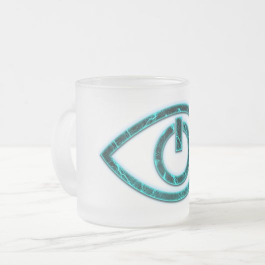 Neolution - Blaue verwaiste schwarze Frost-Tasse Mattglastasse (Vorderseite Links)