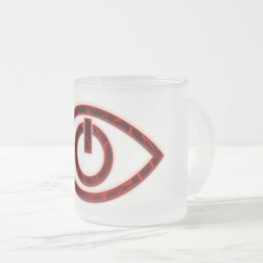 Neolution - Rote verwaiste schwarze Frost-Tasse Mattglastasse (VorderseiteRechts)