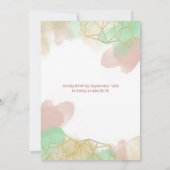 Neomint Rosa Aquarellfarben, geometrische Einladun Einladung (Rückseite)