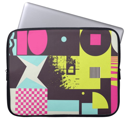 Neomodern Ästhetik des Brutalismus-Design-Posters Laptopschutzhülle (Vorderseite)