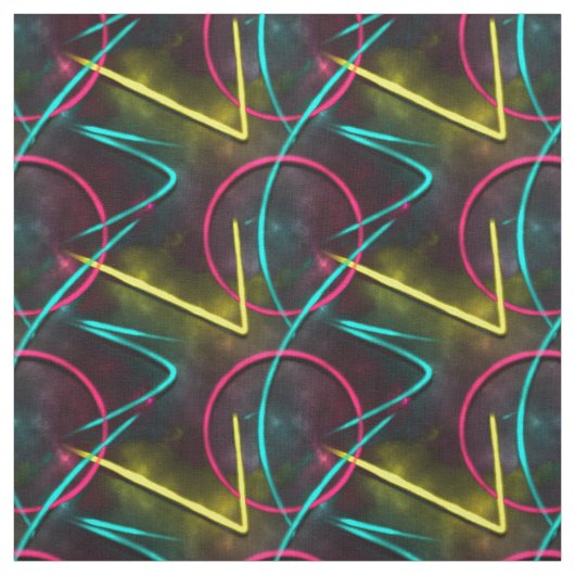 Neon80er abstraktes geometrisches Muster Stoff (Muster)