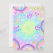 Neon 10. Geburtstag Einladung Doppel Ziffern (Rückseite)