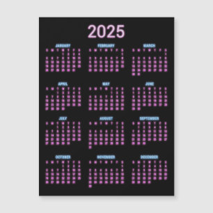 Neon 2025 Kalender Magnetkarte
