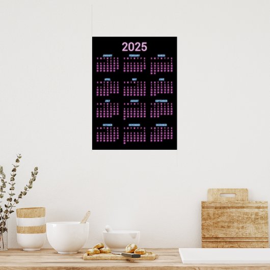 Neon 2025 Kalender Poster (Küche)