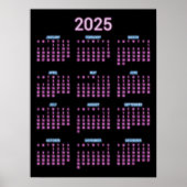 Neon 2025 Kalender Poster (Vorne)
