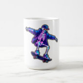 Neon 3D Skeleton Skateboarding – Funny Streetwear  Kaffeetasse (Mittel)