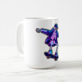 Neon 3D Skeleton Skateboarding – Funny Streetwear  Kaffeetasse (Vorderseite Links)