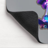 Neon 3D Skeleton Skateboarding – Funny Streetwear Mousepad (Ecke)