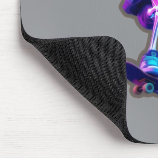 Neon 3D Skeleton Skateboarding – Funny Streetwear Mousepad (Ecke)