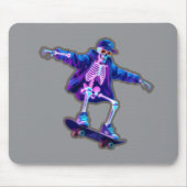 Neon 3D Skeleton Skateboarding – Funny Streetwear Mousepad (Vorne)
