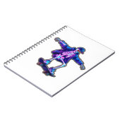 Neon 3D Skeleton Skateboarding – Funny Streetwear  Notizblock (Linke Seite)