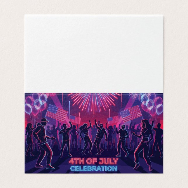 Neon 4. Juli Feier Tanzparty (Außenseite Aufgefaltet)