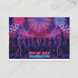 Neon 4th of July Celebration Dance Party Begleitkarte
