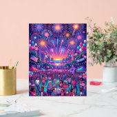 Neon 4th of July Independence Day Celebration Acrylschild (Hochzeit)