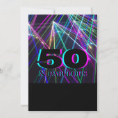Neon 50. Geburtstagsparty Einladung (Vorderseite)