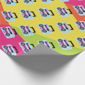 Neon 80er 90s wirft Musikkopierpapier zurück Geschenkpapier (Ecke)