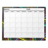Neon 80er Blank Calendar Notizblock (Vorderseite)