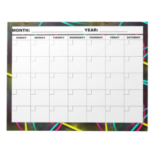 Neon 80er Blank Calendar Notizblock