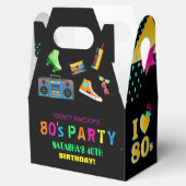 Neon 80er Geburtstagsparty Personalisiert Geschenkschachtel (Geöffnet)