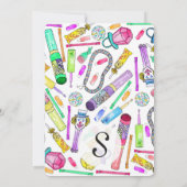 Neon 80er Jahre Retro-Funny Candy-Muster Einladung (Rückseite)