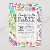 Neon 80er Jahre Retro-Funny Candy-Muster Einladung (Vorne/Hinten)