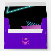 Neon 80er Party Editable Envelope 80er Themenparty