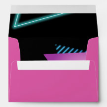 Neon 80er Party Editable Envelope 80er Themenparty