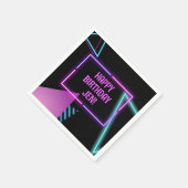 Neon 80er Party Editable Napkins 80er Themenparty Serviette (Ecke)